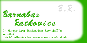 barnabas ratkovics business card